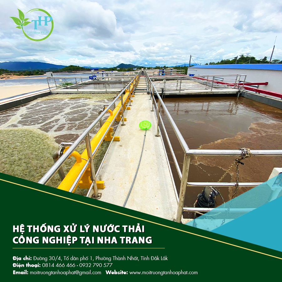 Bể lắng trong hệ thống xử lý nước thải công nghiệp tại Nha Trang.