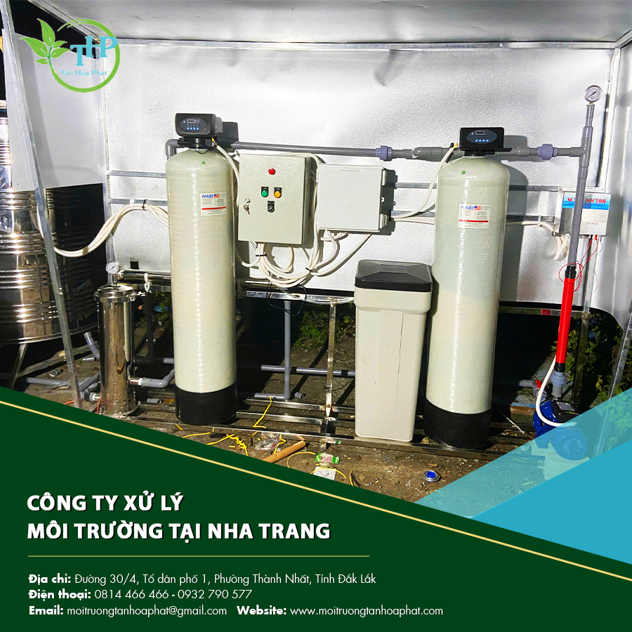 "Trang thiết bị tiên tiến của công ty xử lý môi trường tại Nha Trang đang vận hành."