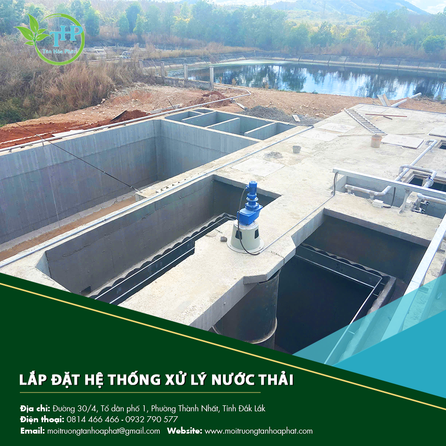 "Hình ảnh thi công lắp đặt hệ thống xử lý nước thải với công nghệ hiện đại."