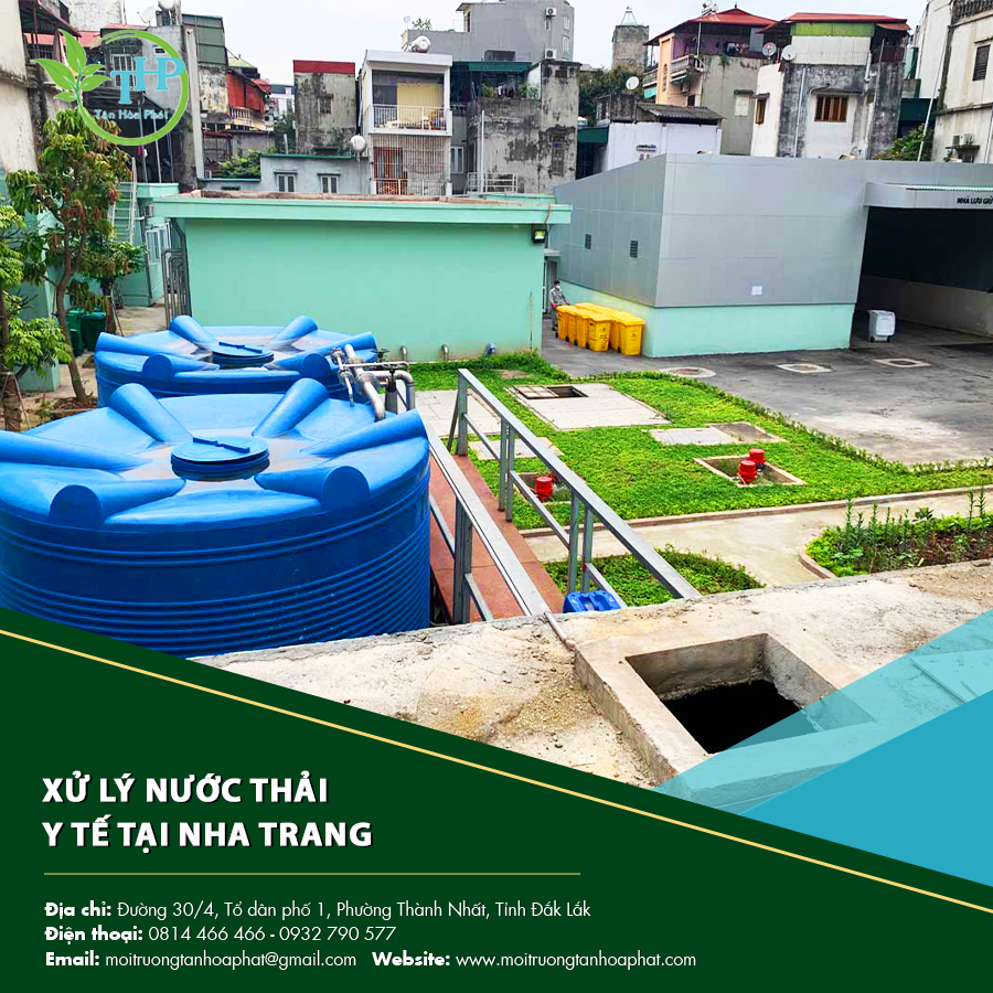 "Hình ảnh bể xử lý nước thải y tế tại Nha Trang với công nghệ hiện đại."