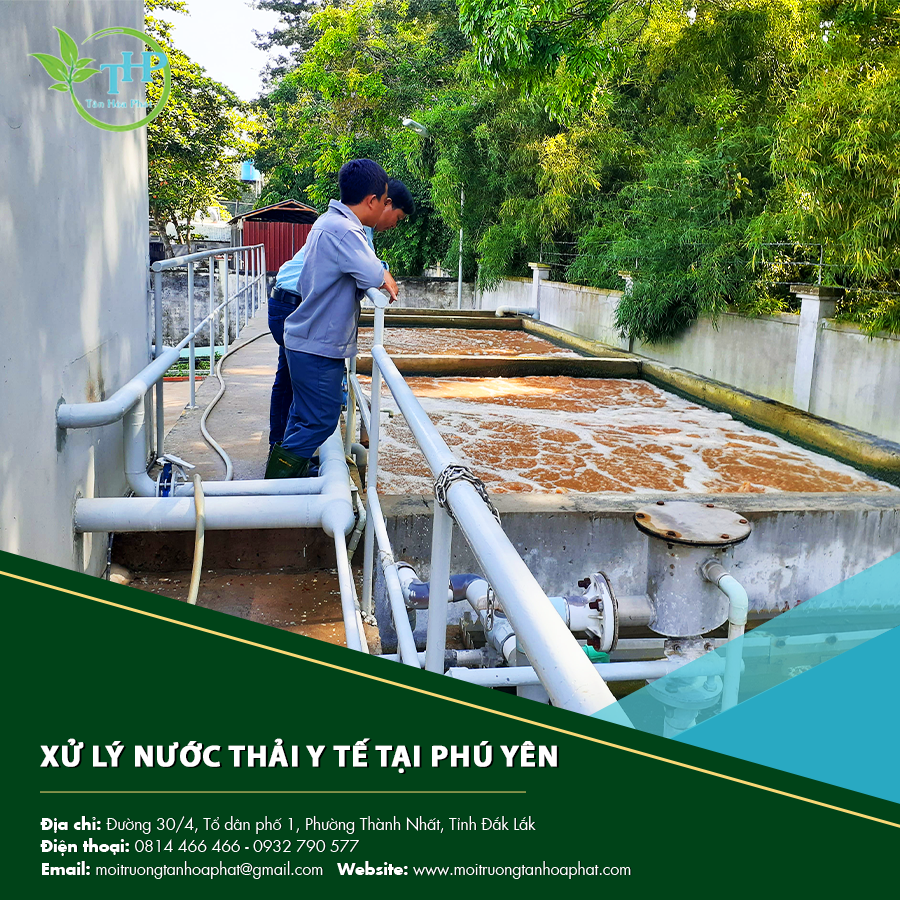 Hình ảnh bể lọc trong hệ thống xử lý nước thải y tế tại Phú Yên đạt chuẩn quốc gia.