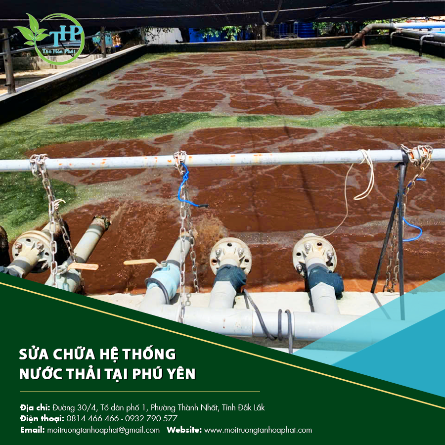 Quá trình sửa chữa hệ thống nước thải tại Phú Yên ngoài hiện trường.